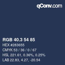 カラーコード: RGB 40.3 54 85 | qconv.com