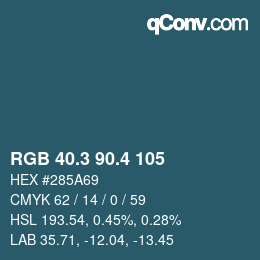 カラーコード: RGB 40.3 90.4 105 | qconv.com