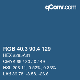 カラーコード: RGB 40.3 90.4 129 | qconv.com
