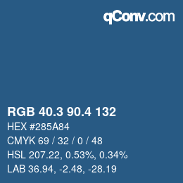 カラーコード: RGB 40.3 90.4 132 | qconv.com