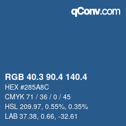 カラーコード: RGB 40.3 90.4 140.4 | qconv.com