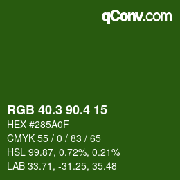 カラーコード: RGB 40.3 90.4 15 | qconv.com