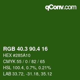 カラーコード: RGB 40.3 90.4 16 | qconv.com