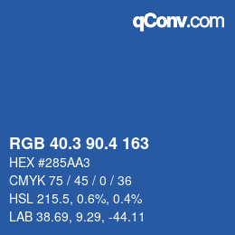 カラーコード: RGB 40.3 90.4 163 | qconv.com