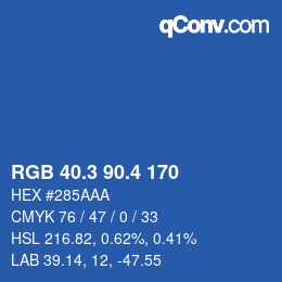カラーコード: RGB 40.3 90.4 170 | qconv.com