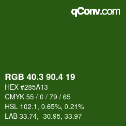 カラーコード: RGB 40.3 90.4 19 | qconv.com