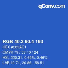 カラーコード: RGB 40.3 90.4 193 | qconv.com