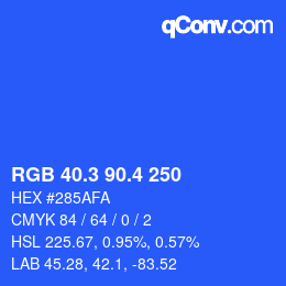 カラーコード: RGB 40.3 90.4 250 | qconv.com