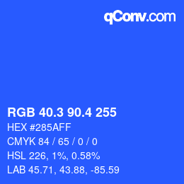 カラーコード: RGB 40.3 90.4 255 | qconv.com