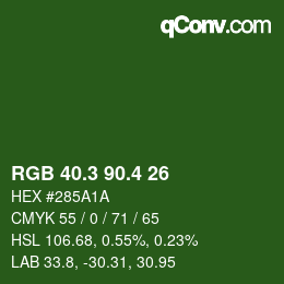 カラーコード: RGB 40.3 90.4 26 | qconv.com