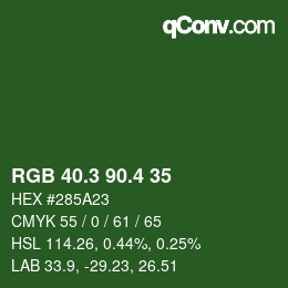 カラーコード: RGB 40.3 90.4 35 | qconv.com