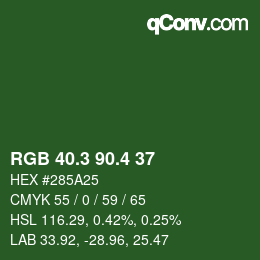 カラーコード: RGB 40.3 90.4 37 | qconv.com