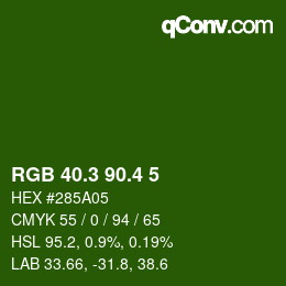 カラーコード: RGB 40.3 90.4 5 | qconv.com