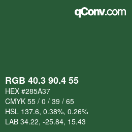カラーコード: RGB 40.3 90.4 55 | qconv.com
