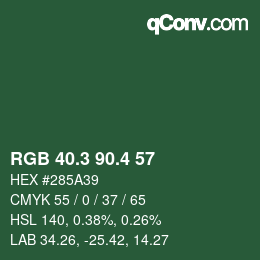 カラーコード: RGB 40.3 90.4 57 | qconv.com