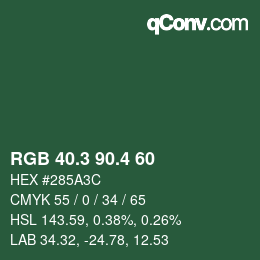 カラーコード: RGB 40.3 90.4 60 | qconv.com