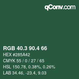 カラーコード: RGB 40.3 90.4 66 | qconv.com