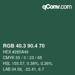 カラーコード: RGB 40.3 90.4 70 | qconv.com