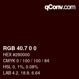 カラーコード: RGB 40.7 0 0 | qconv.com