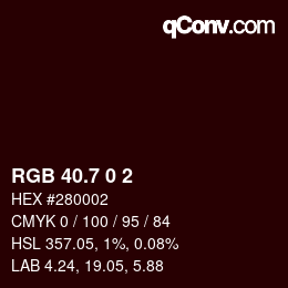 カラーコード: RGB 40.7 0 2 | qconv.com