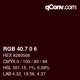 カラーコード: RGB 40.7 0 6 | qconv.com