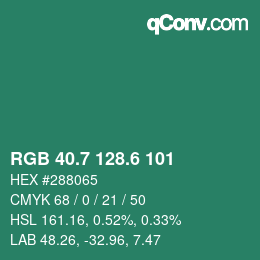 カラーコード: RGB 40.7 128.6 101 | qconv.com