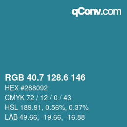 カラーコード: RGB 40.7 128.6 146 | qconv.com
