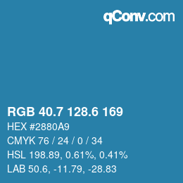 カラーコード: RGB 40.7 128.6 169 | qconv.com