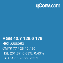 カラーコード: RGB 40.7 128.6 179 | qconv.com