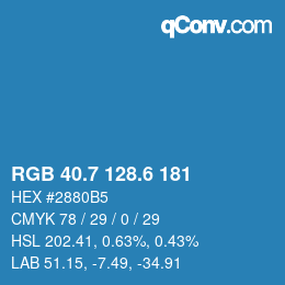 カラーコード: RGB 40.7 128.6 181 | qconv.com