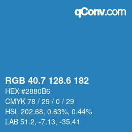 カラーコード: RGB 40.7 128.6 182 | qconv.com