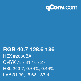 カラーコード: RGB 40.7 128.6 186 | qconv.com