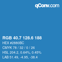 カラーコード: RGB 40.7 128.6 188 | qconv.com