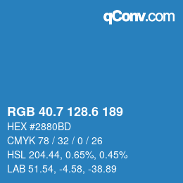 カラーコード: RGB 40.7 128.6 189 | qconv.com