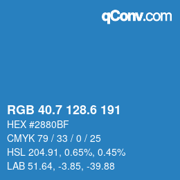 カラーコード: RGB 40.7 128.6 191 | qconv.com