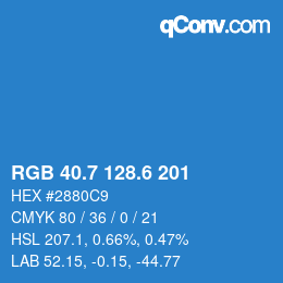 カラーコード: RGB 40.7 128.6 201 | qconv.com