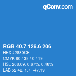 カラーコード: RGB 40.7 128.6 206 | qconv.com