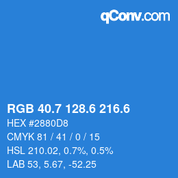 カラーコード: RGB 40.7 128.6 216.6 | qconv.com