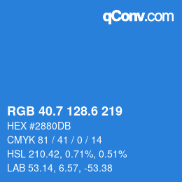 カラーコード: RGB 40.7 128.6 219 | qconv.com