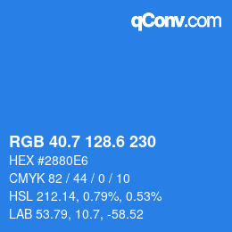 カラーコード: RGB 40.7 128.6 230 | qconv.com