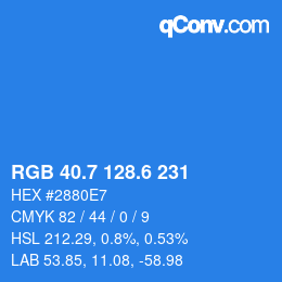 カラーコード: RGB 40.7 128.6 231 | qconv.com