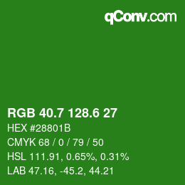 カラーコード: RGB 40.7 128.6 27 | qconv.com