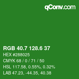 カラーコード: RGB 40.7 128.6 37 | qconv.com