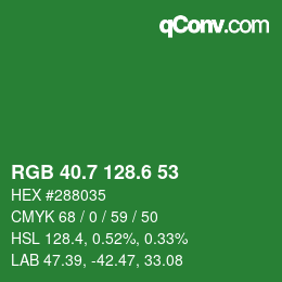 カラーコード: RGB 40.7 128.6 53 | qconv.com
