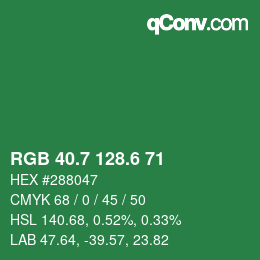 カラーコード: RGB 40.7 128.6 71 | qconv.com