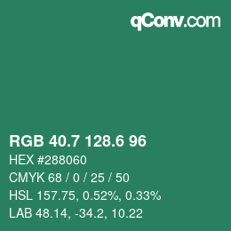 カラーコード: RGB 40.7 128.6 96 | qconv.com