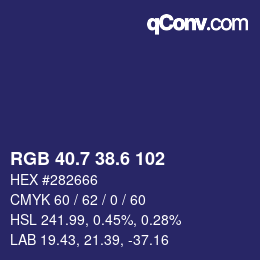 カラーコード: RGB 40.7 38.6 102 | qconv.com