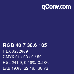 カラーコード: RGB 40.7 38.6 105 | qconv.com