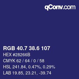 カラーコード: RGB 40.7 38.6 107 | qconv.com