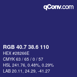 カラーコード: RGB 40.7 38.6 110 | qconv.com